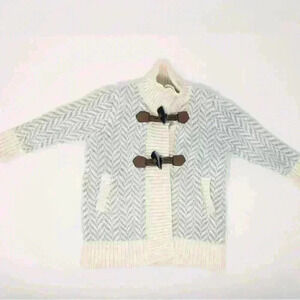 Baby Hope & Henry Cheveron Gray & White Button Cardigan Sweater Size 6-12 Months